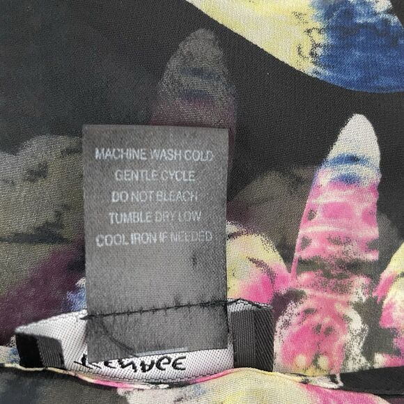 Black Sheer Butterfly Fairy Grunge Whimsigoth Flowy Oversize High Low Top Medium - Picture 9 of 9